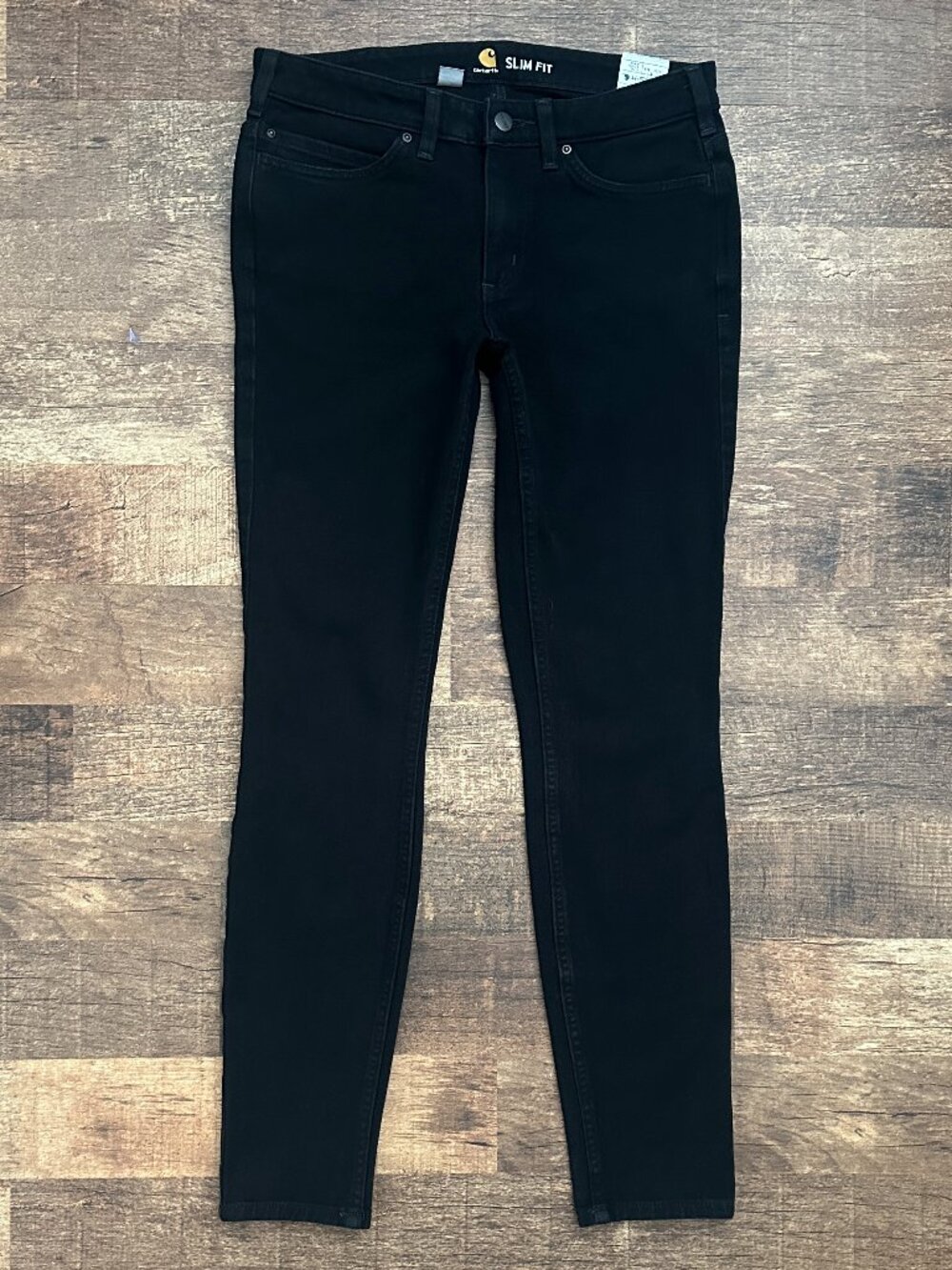 ⭐CARHARTT SLIM FIT WORK PANTS in Black, size 6 Tall⭐